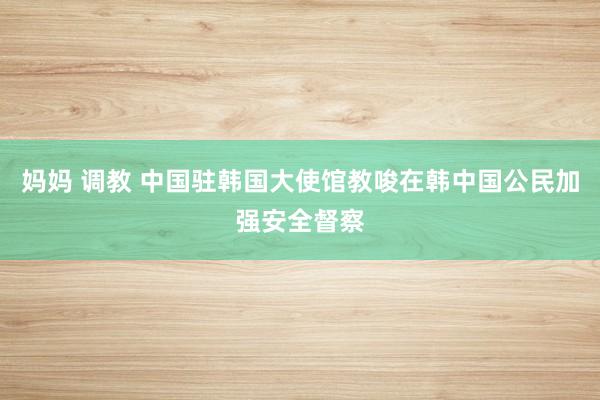妈妈 调教 中国驻韩国大使馆教唆在韩中国公民加强安全督察